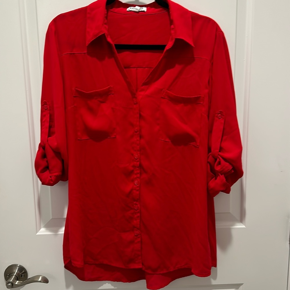 Express Portofino Shirt Red Size XL